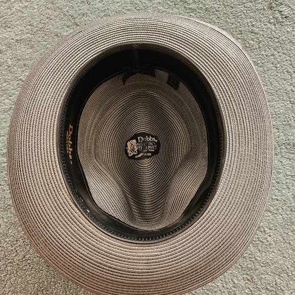 Like New Dobbs 5th Avenue Gray Straw Hat 6 3/4 - Picture 4 of 7